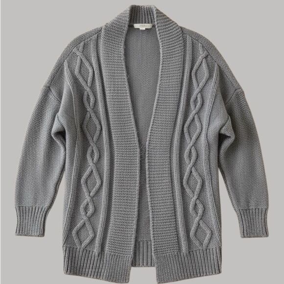 LOFT Sweaters - Loft Women’s Gray Grandma  Comfy Open Front Cardigan Sweater Size Medium